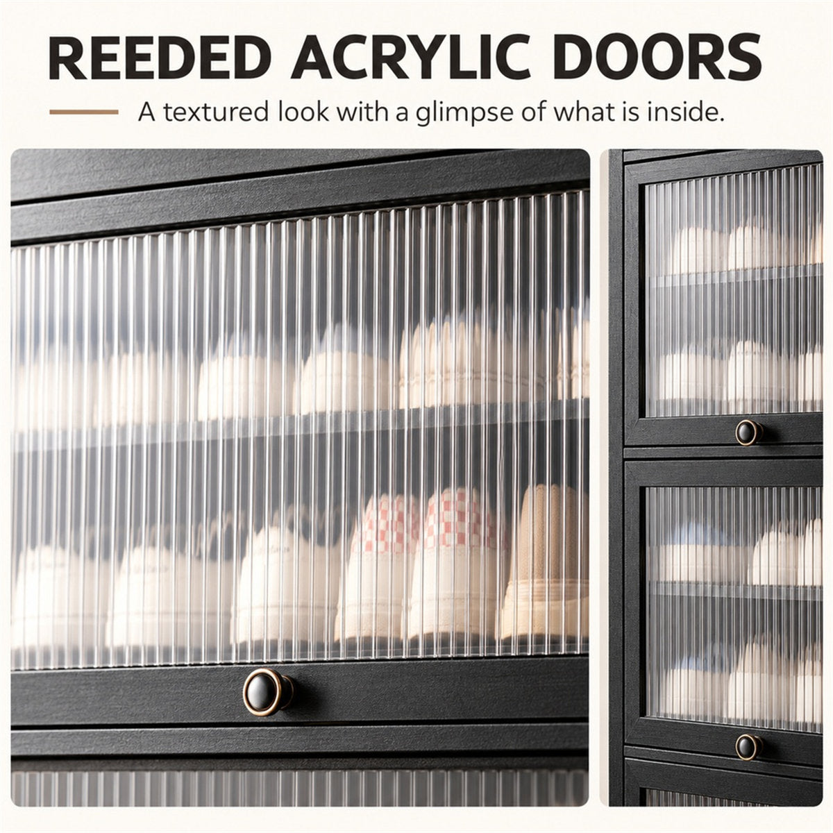 Reeded Acrylic Shoe Cabinet