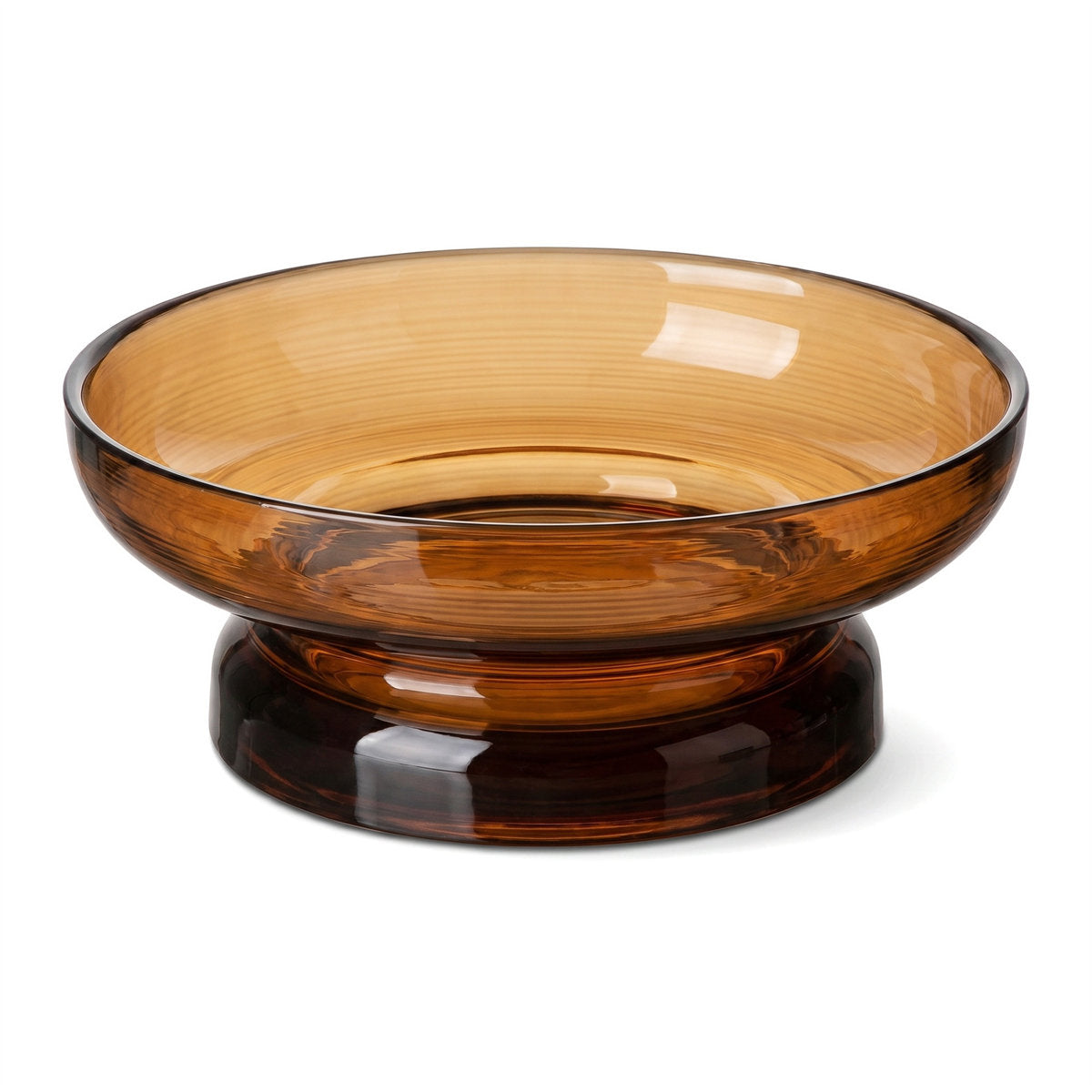 Amber Glass Footed Bowl