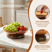 Amber Glass Footed Bowl