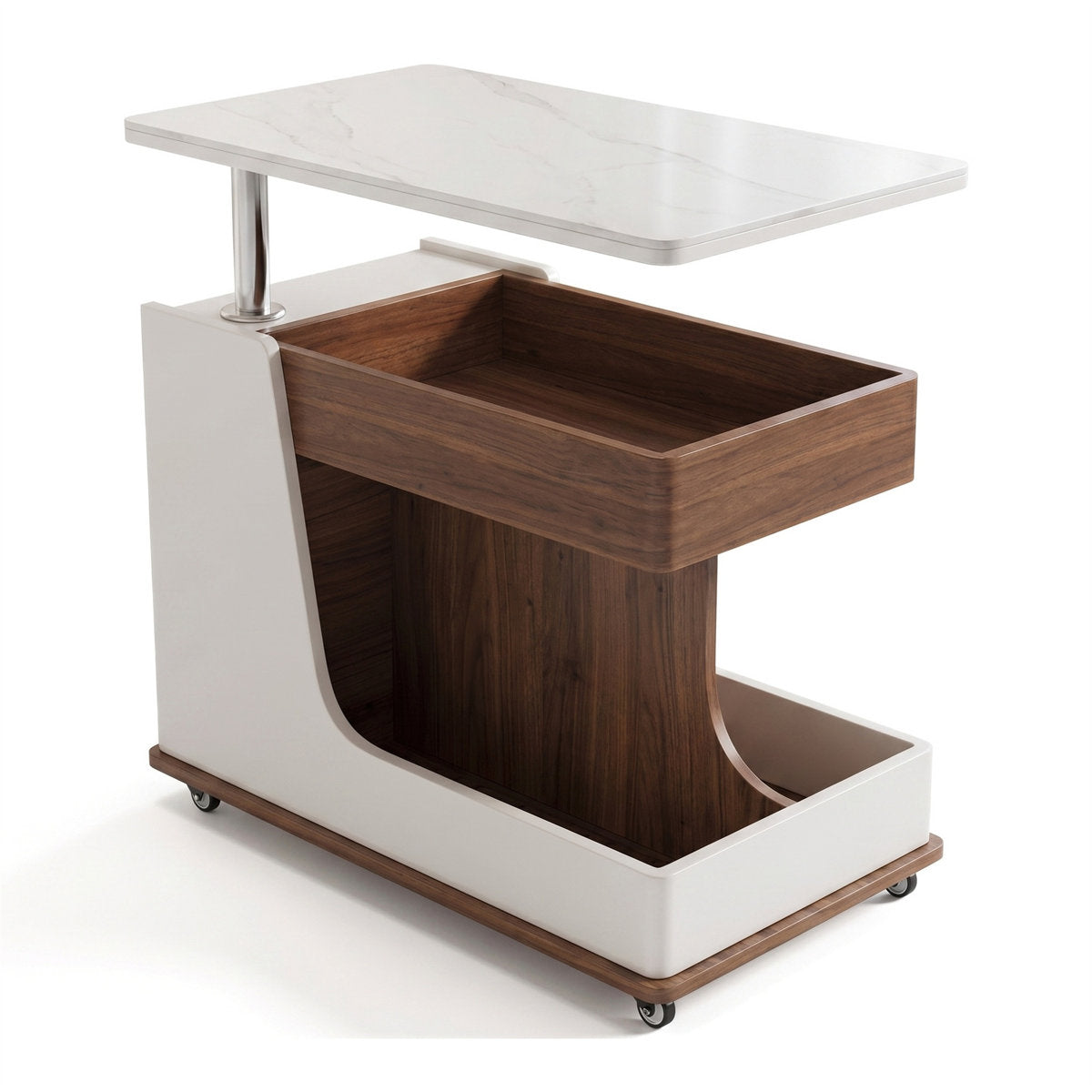 The Slide C-Table  Lift-Top Side Table / 2 Baskets