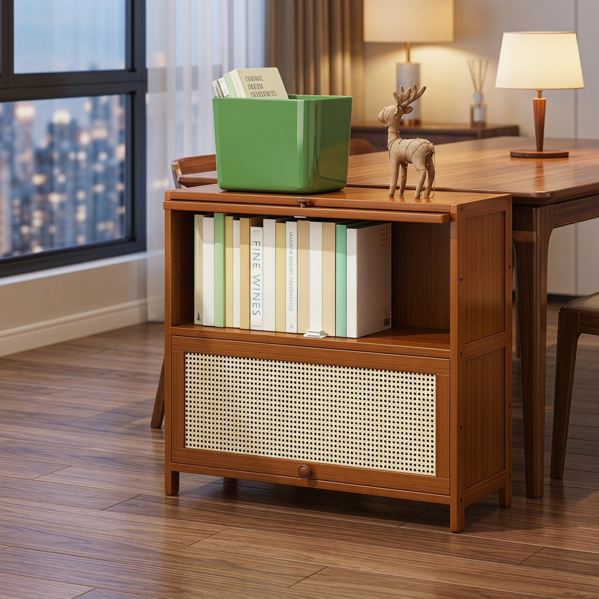 Bamboo Cane Storage Cabinet