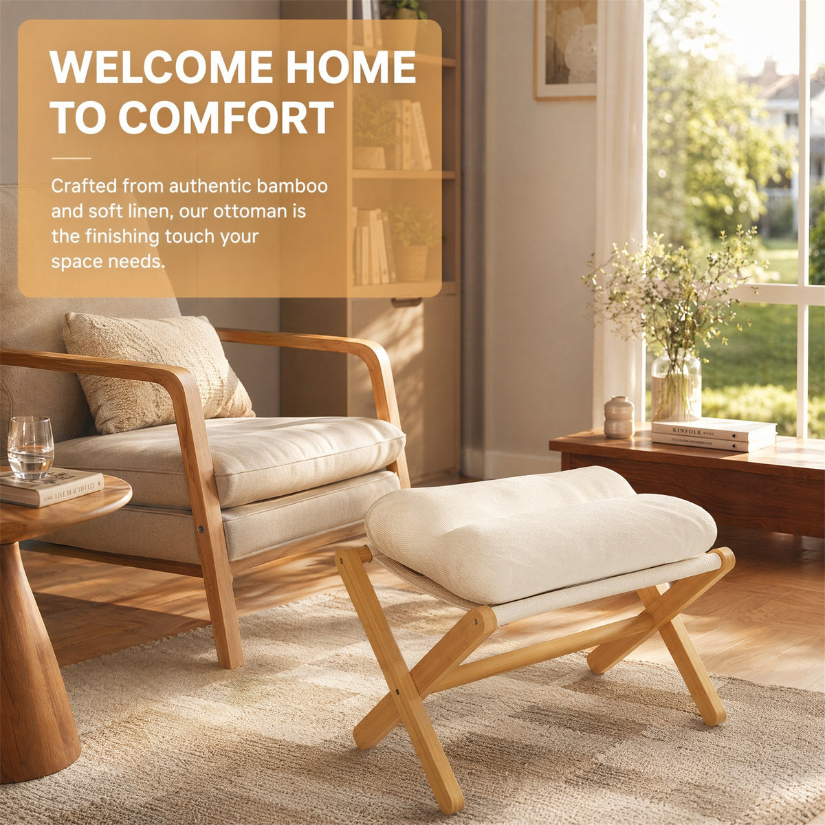 Bamboo Folding Footstool
