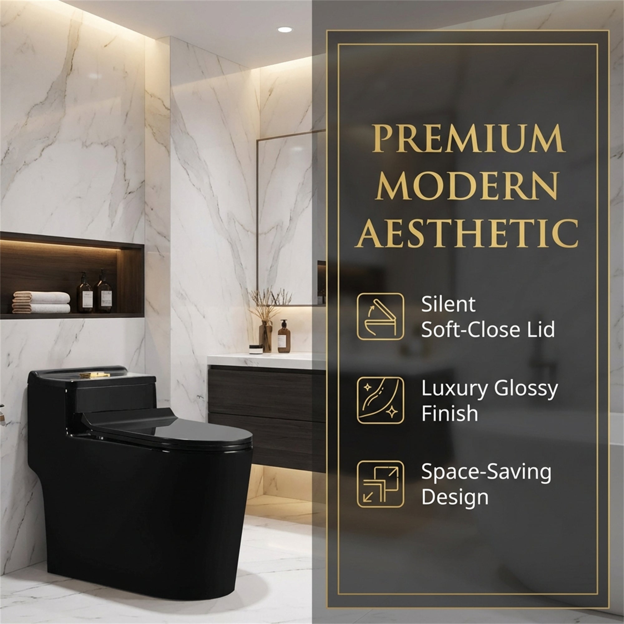 1.45 Gallons Per Minute GPF Elongated Comfort Height Floor Mounted One-Piece Toilet (Seat Included)