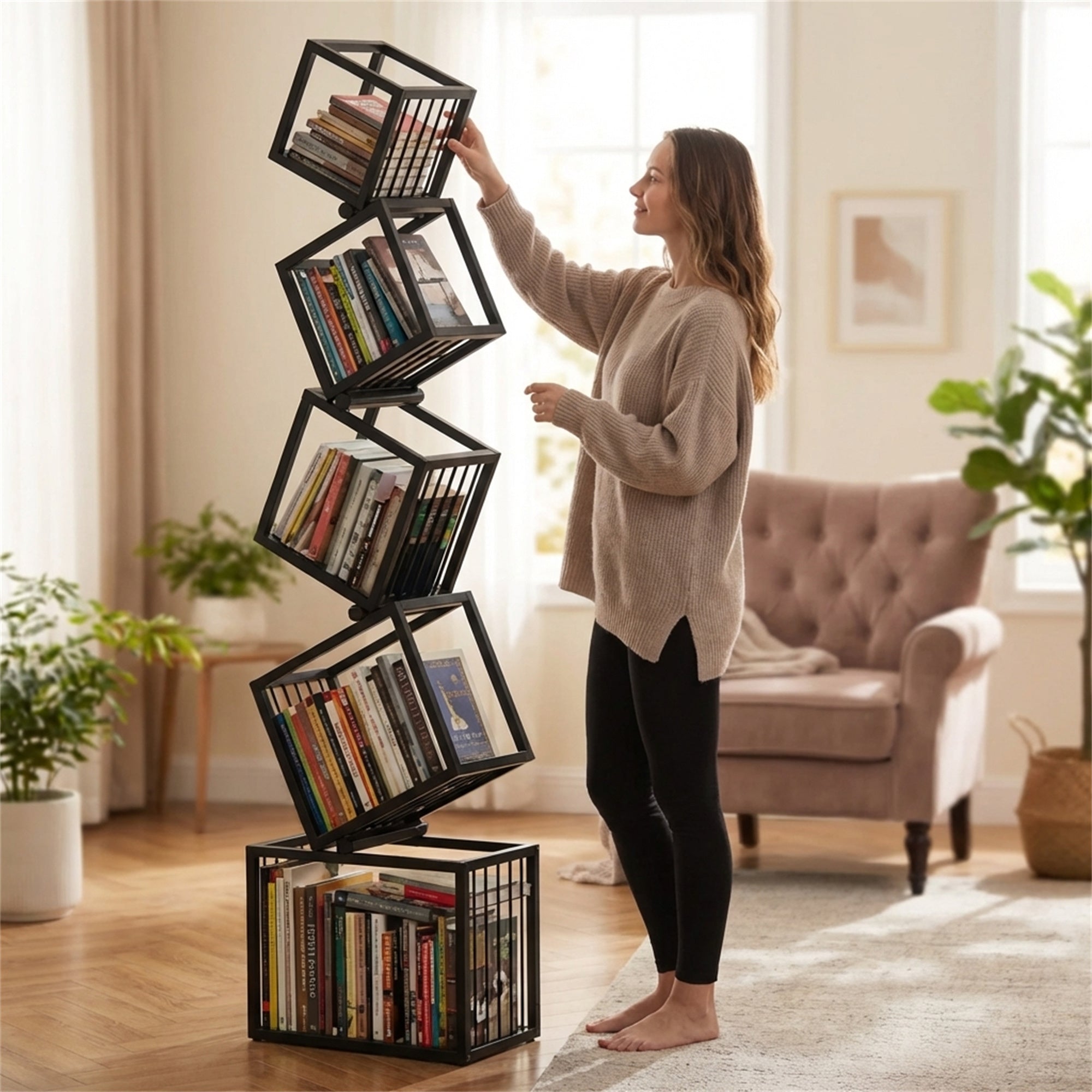 Metal Creative Corner Floor Stand With Custom Display Shelves And Wall-mounted Bookshelf Sturdy And Reliable Construction Provides Secure Support For Your Items