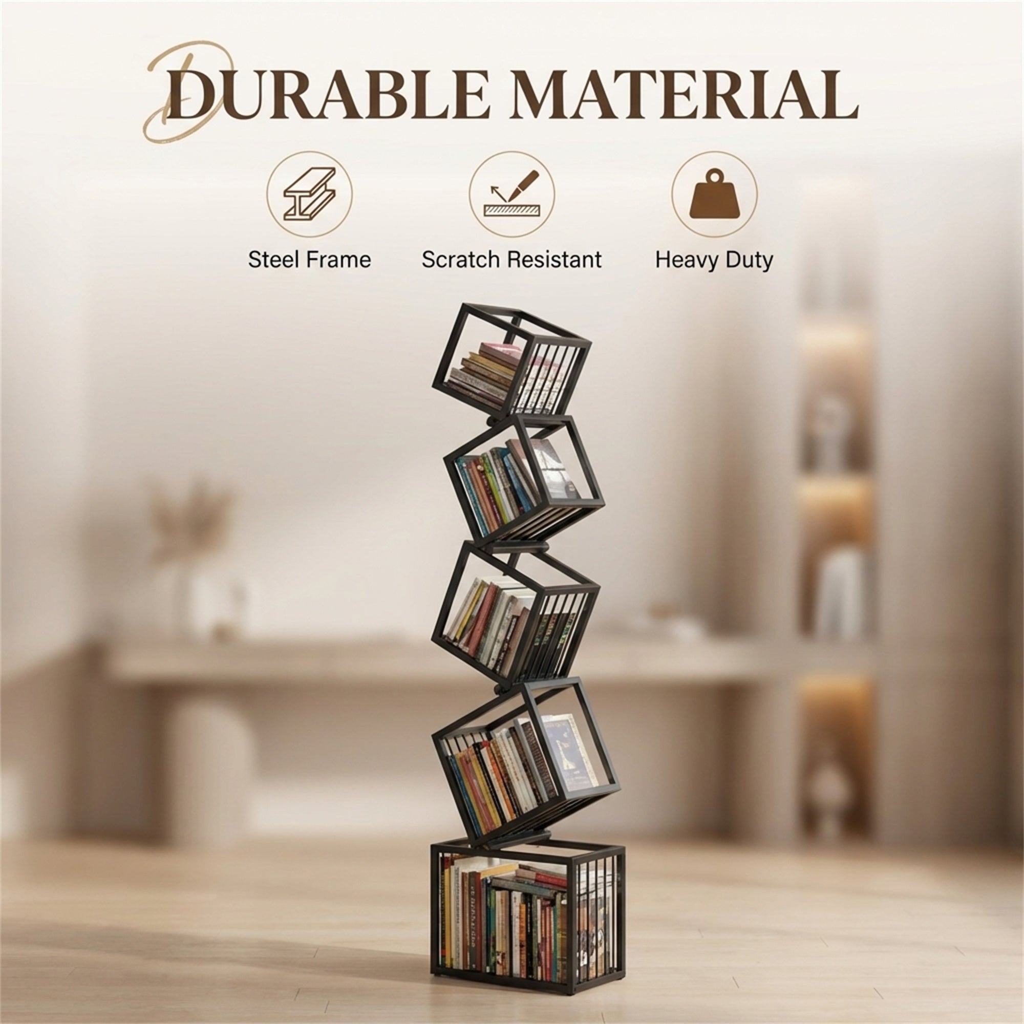 Metal Creative Corner Floor Stand With Custom Display Shelves And Wall-mounted Bookshelf Sturdy And Reliable Construction Provides Secure Support For Your Items