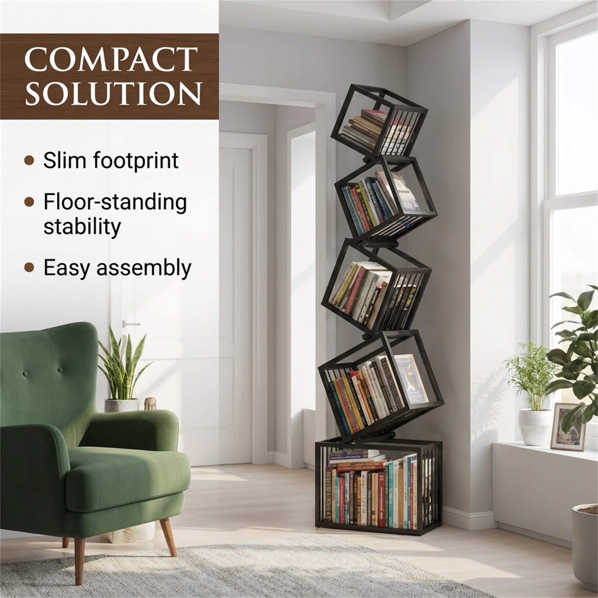 Metal Creative Corner Floor Stand With Custom Display Shelves And Wall-mounted Bookshelf Sturdy And Reliable Construction Provides Secure Support For Your Items