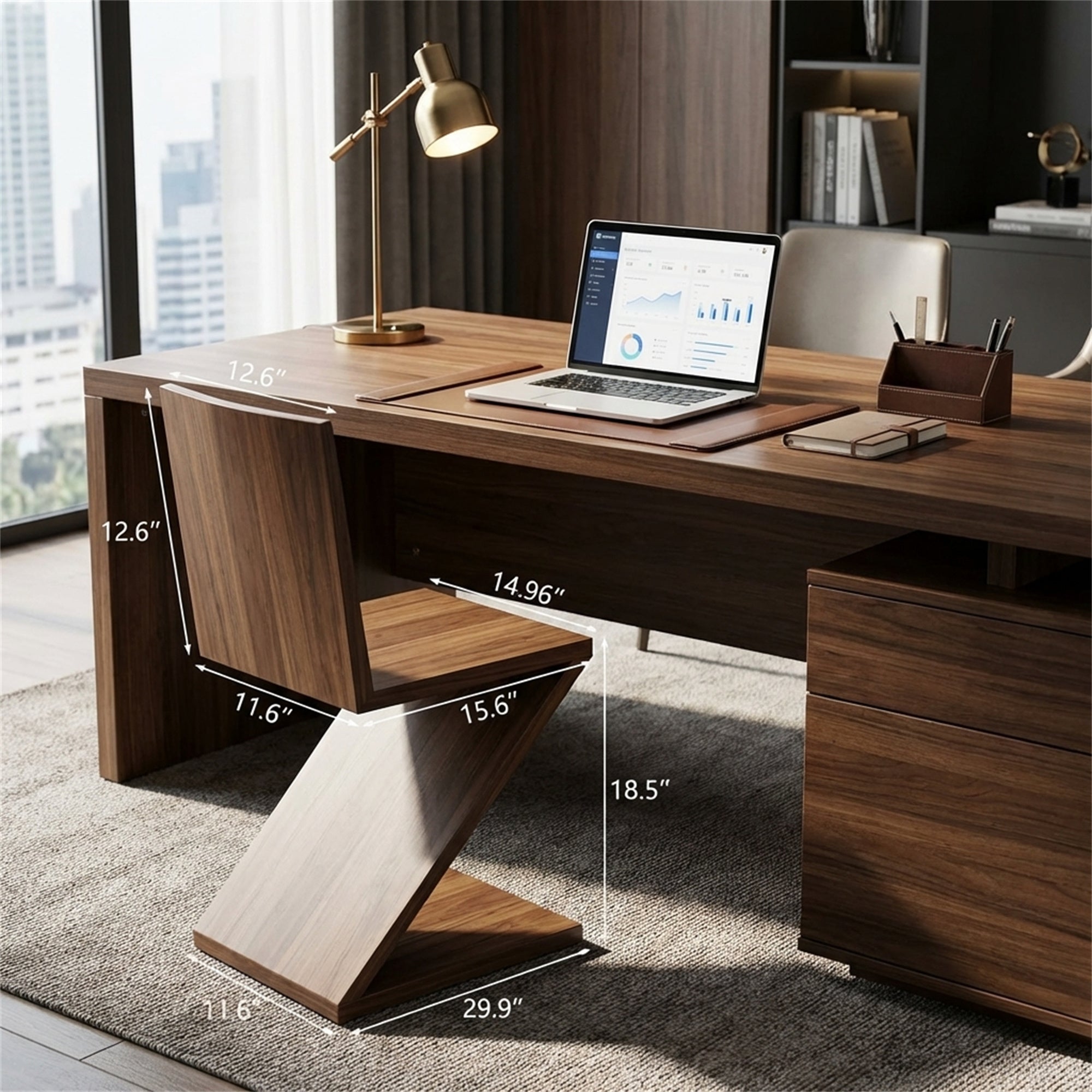 Retro-style Z-shaped Curved Contour Chair, Designed To Contour To The Lower Back For Comfortable Support