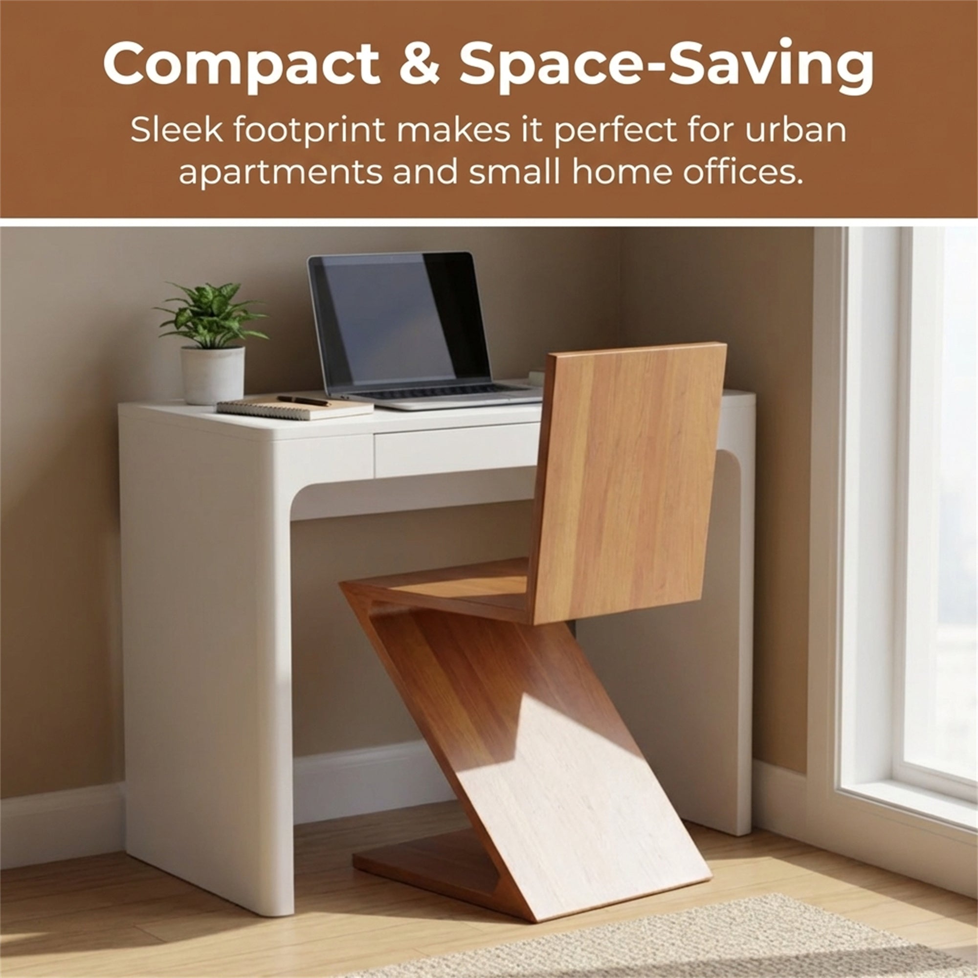 Retro-style Z-shaped Curved Contour Chair, Designed To Contour To The Lower Back For Comfortable Support