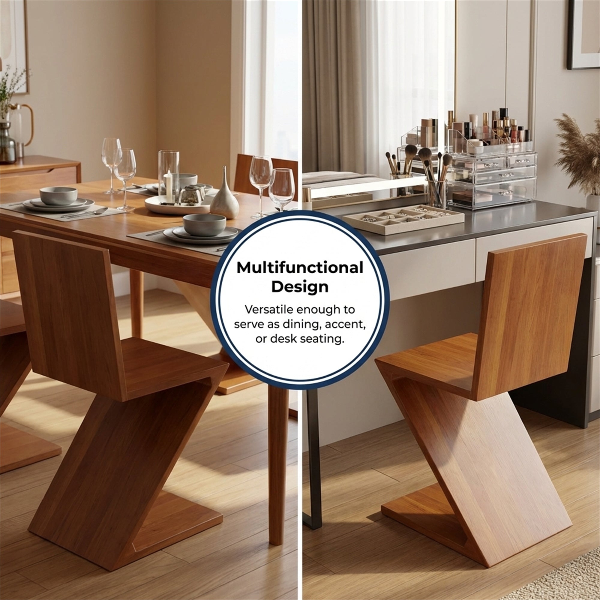 Retro-style Z-shaped Curved Contour Chair, Designed To Contour To The Lower Back For Comfortable Support