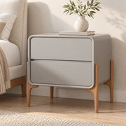 Elegant Silhouette Bedside Table with 2 Storage Drawers, Modern Nightstand with Smooth Rails for Bedroom, Living Room and Hallway