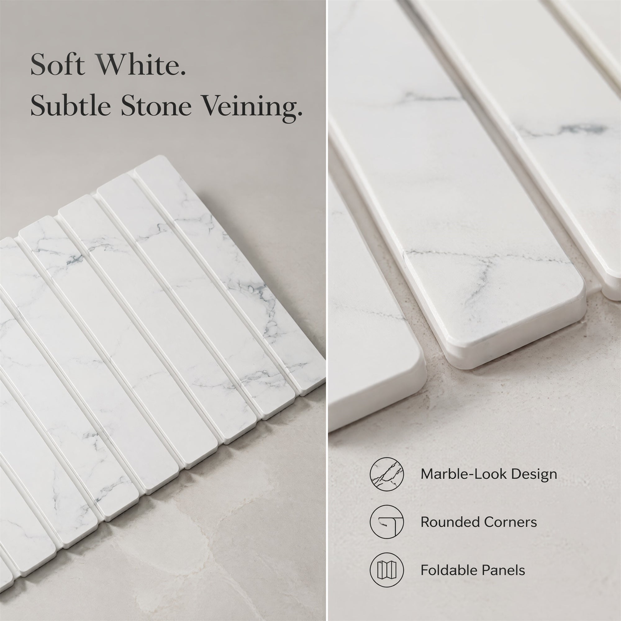 Marble-Patterned Foldable Mat, Diatomaceous Earth Bowl and Plate Drying Mat, Kitchen Drainage Countertop Mat, Diatomaceous Earth Absorbent and Heat-Resistant Mat