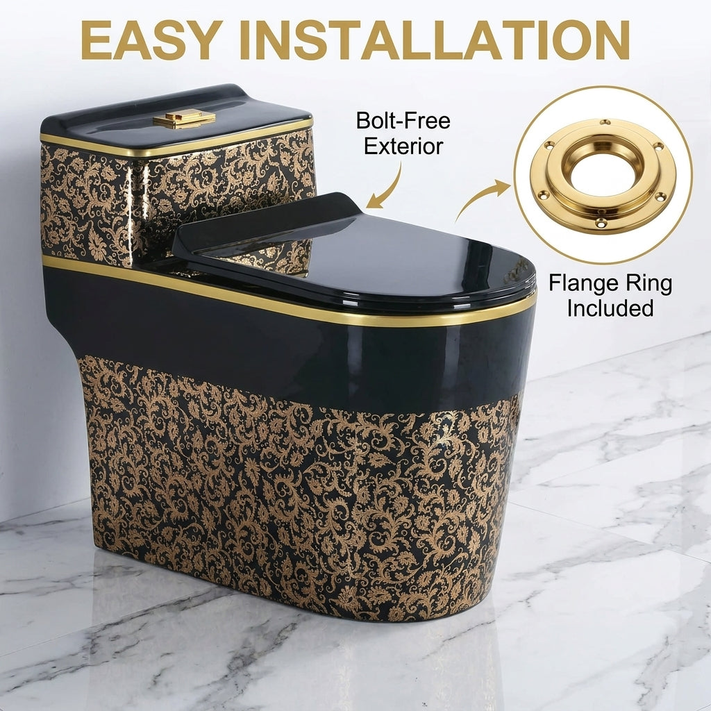 (Expected to arrive on June 15)1.45 Gallons Gpf Elongated Anti-Smell And Silent Close Coupled Toilets (Seat Included)