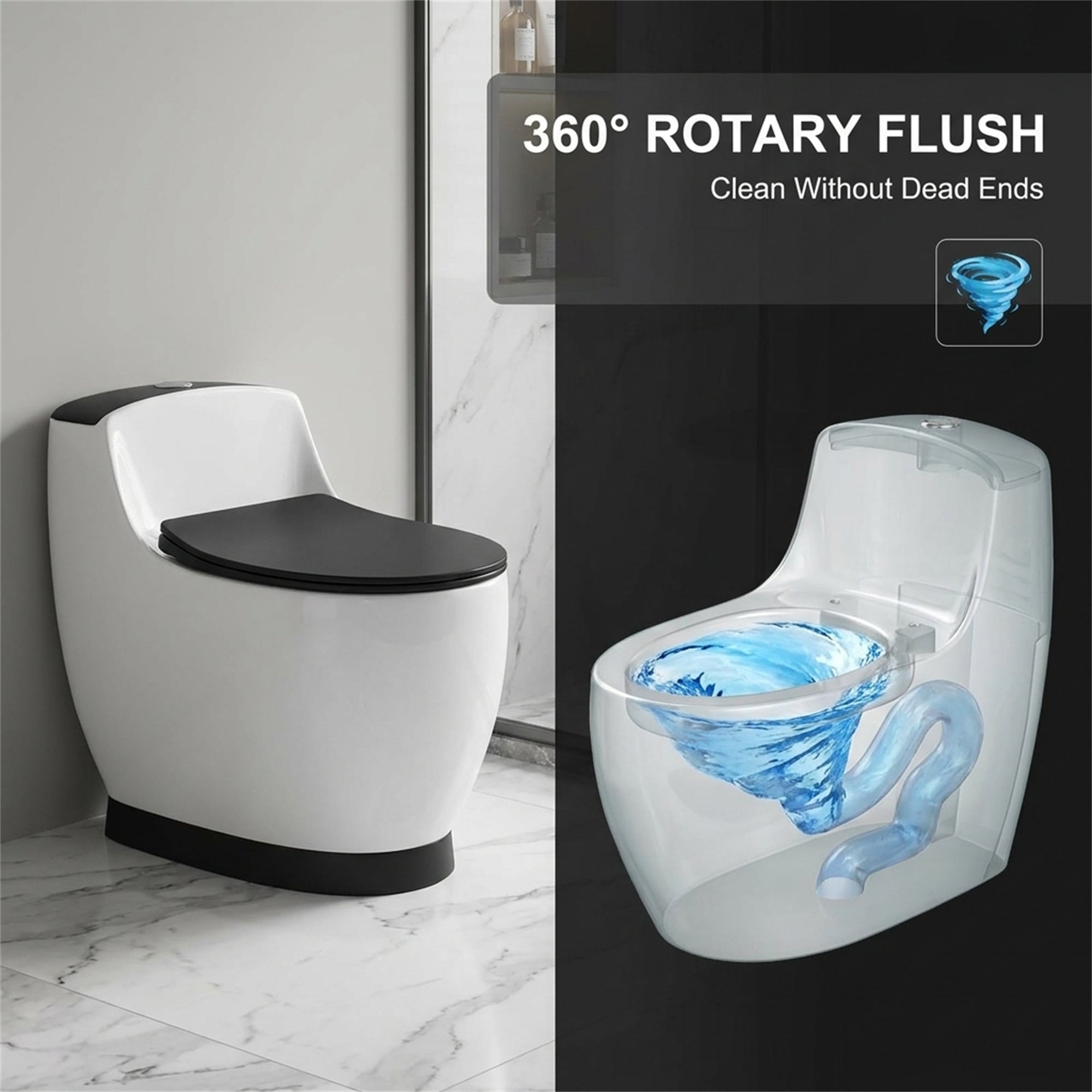 1.58 Gallons GPF Elongated Close Coupled Toilets (Seat Included)