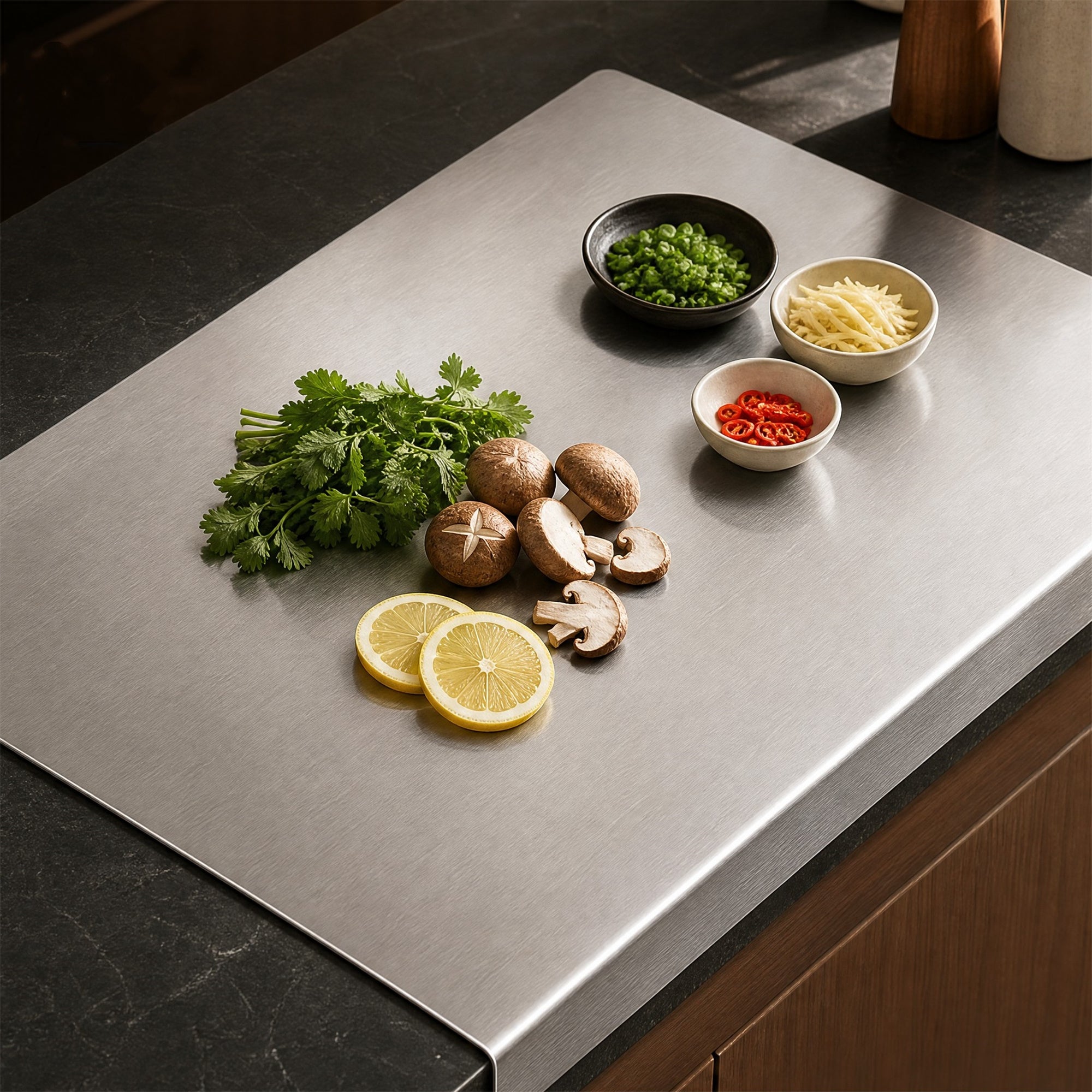 Stainless Steel Kitchen Cutting Board , Countertop Cutting Mat, Non-Slip Kneading Board