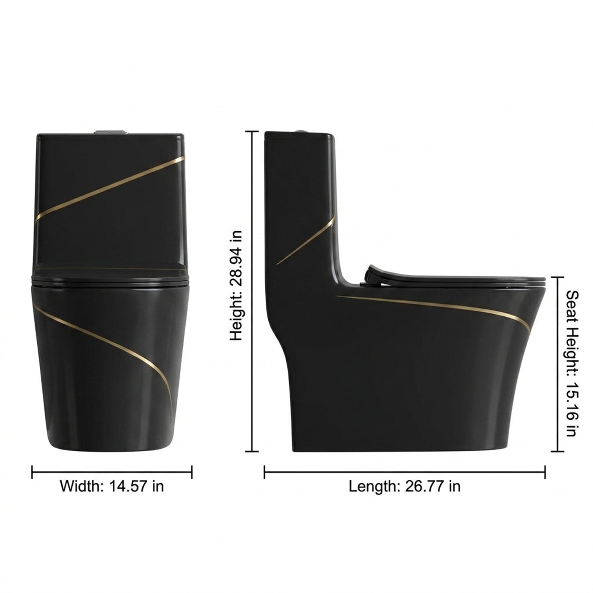 1.6 Gallons Gpf Elongated Close Coupled Toilets (seat Included)
