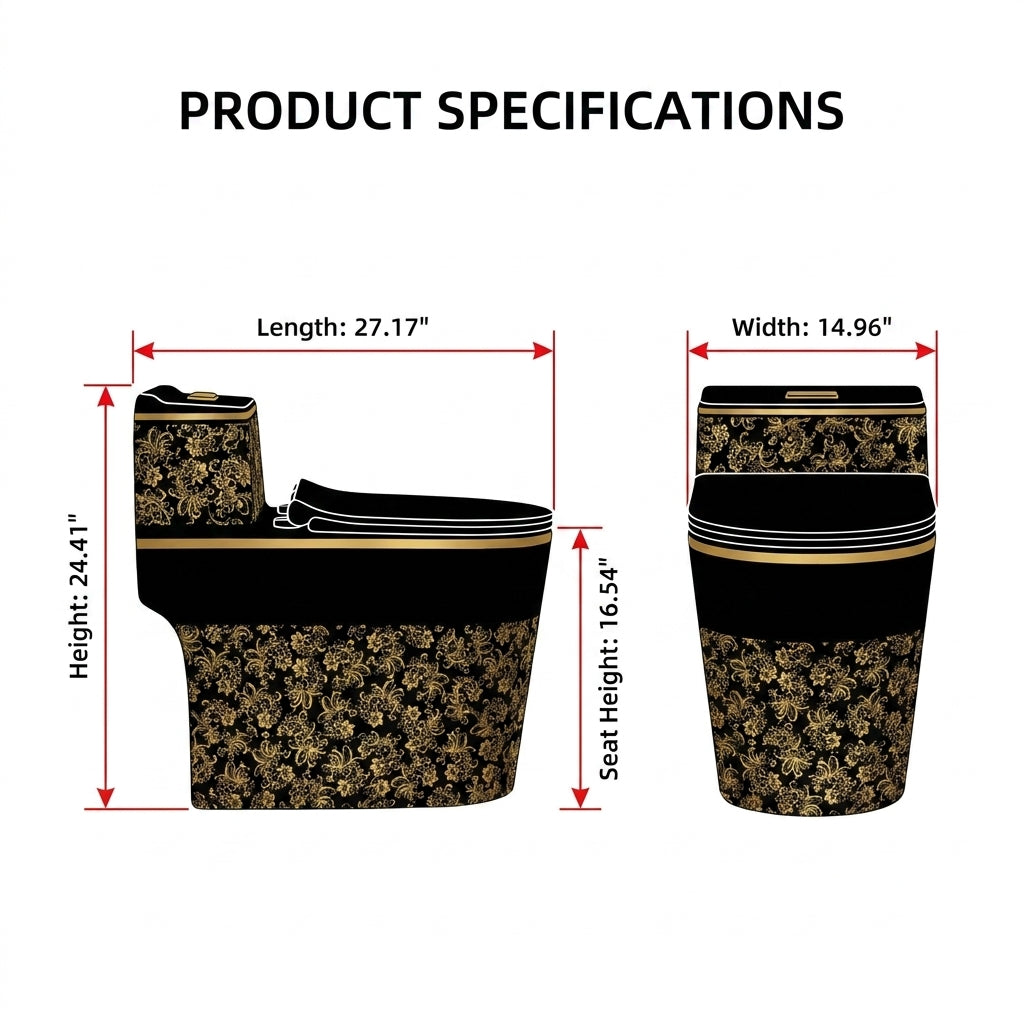 (Expected to arrive on June 15)1.45 Gallons Gpf Elongated Anti-Smell And Silent Close Coupled Toilets (Seat Included)