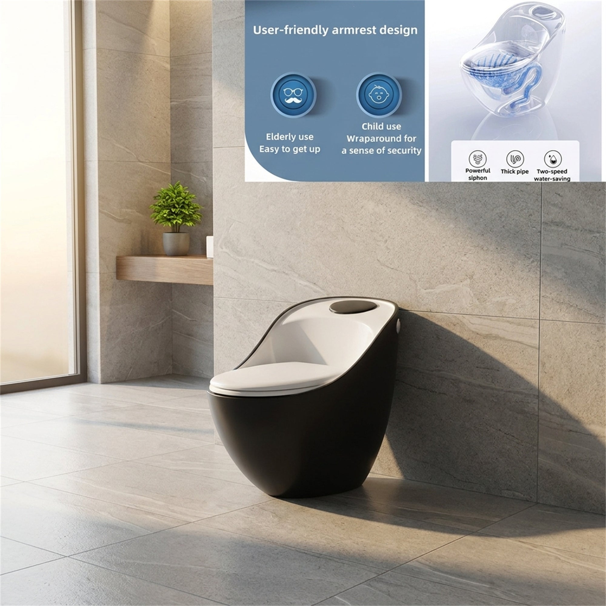 1.84 Gallons GPF Elongated Close Coupled Toilets (Seat Included)