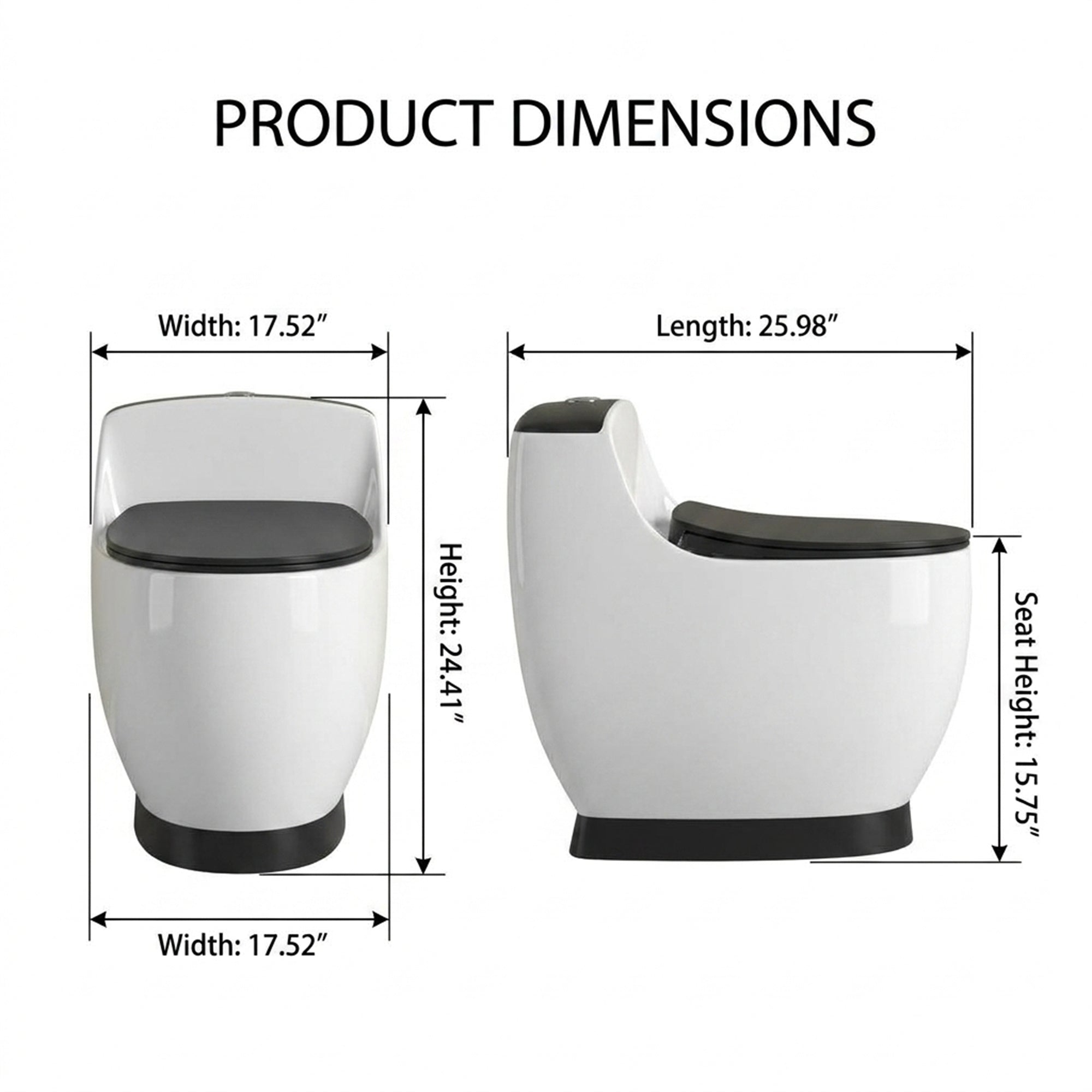 1.58 Gallons GPF Elongated Close Coupled Toilets (Seat Included)