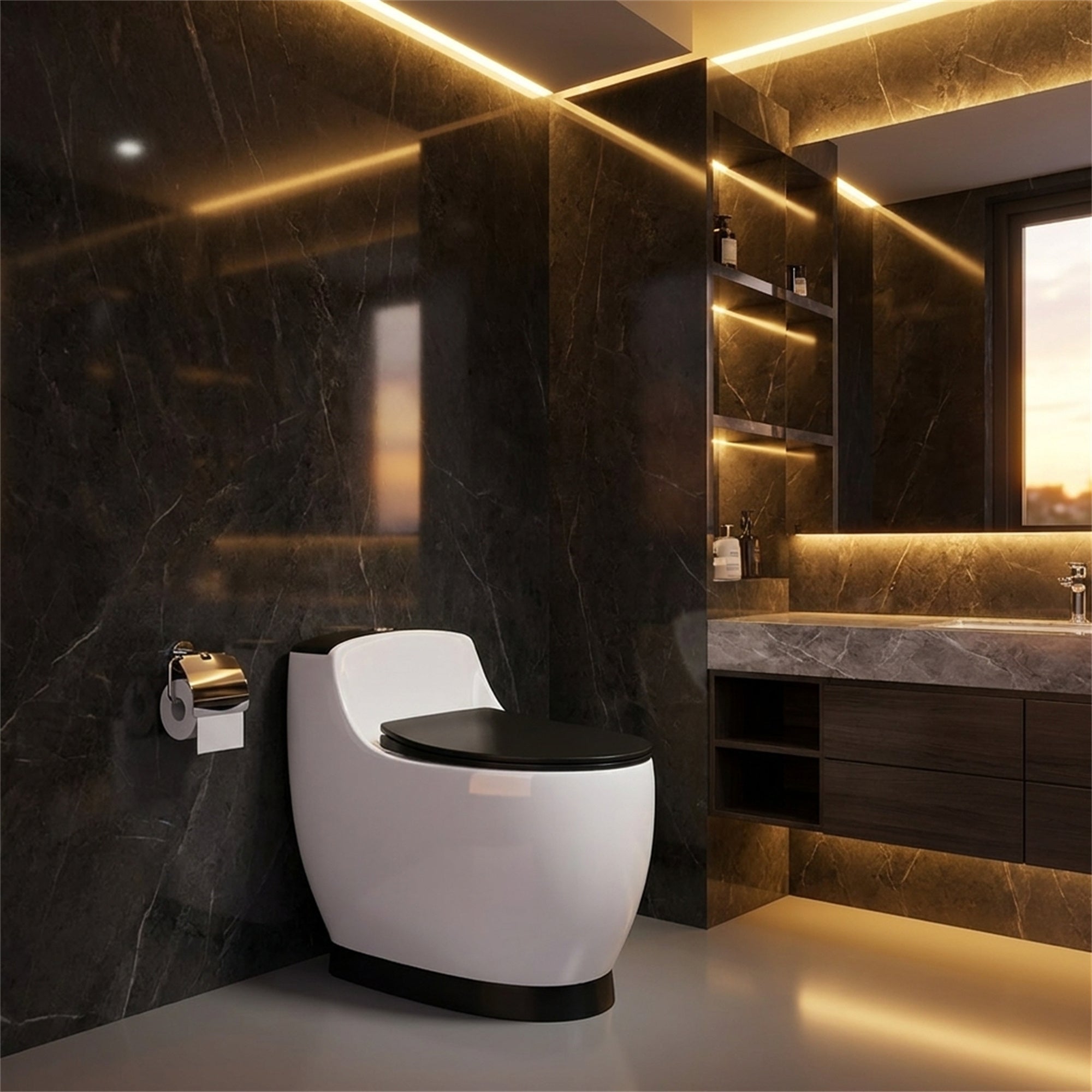 1.58 Gallons GPF Elongated Close Coupled Toilets (Seat Included)