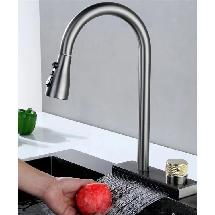 Waterfall Pull Down Kitchen Faucet (Multi-Function)