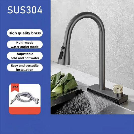 Waterfall Pull Down Kitchen Faucet (Multi-Function)