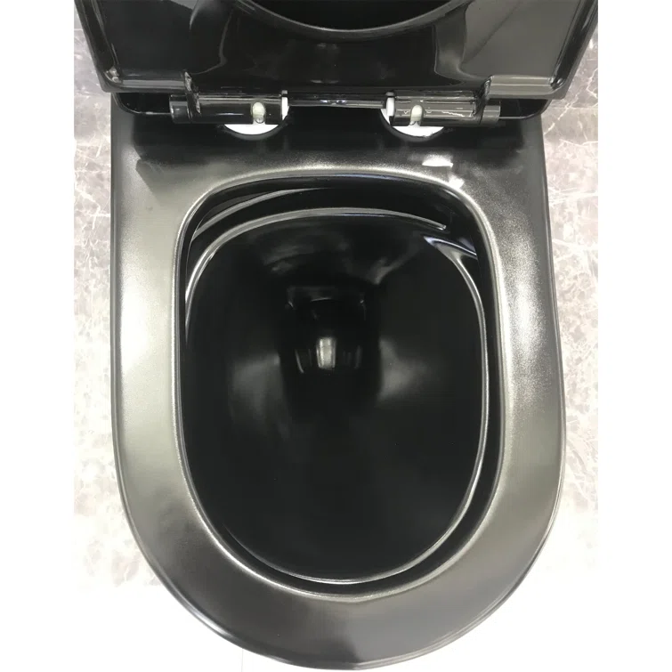 1.85 Gallons Per Minute GPF Elongated Height One-Piece Black Toilet (Seat Included)