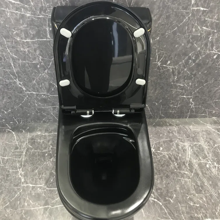 1.85 Gallons Per Minute GPF Elongated Height One-Piece Black Toilet (Seat Included)