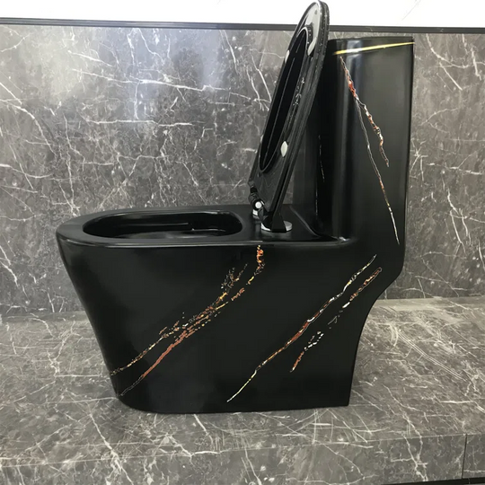 1.85 Gallons Per Minute GPF Elongated Height One-Piece Black Toilet (Seat Included)