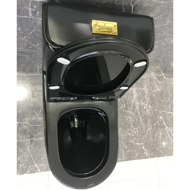 1.85 Gallons Per Minute GPF Elongated Height One-Piece Black Toilet (Seat Included)