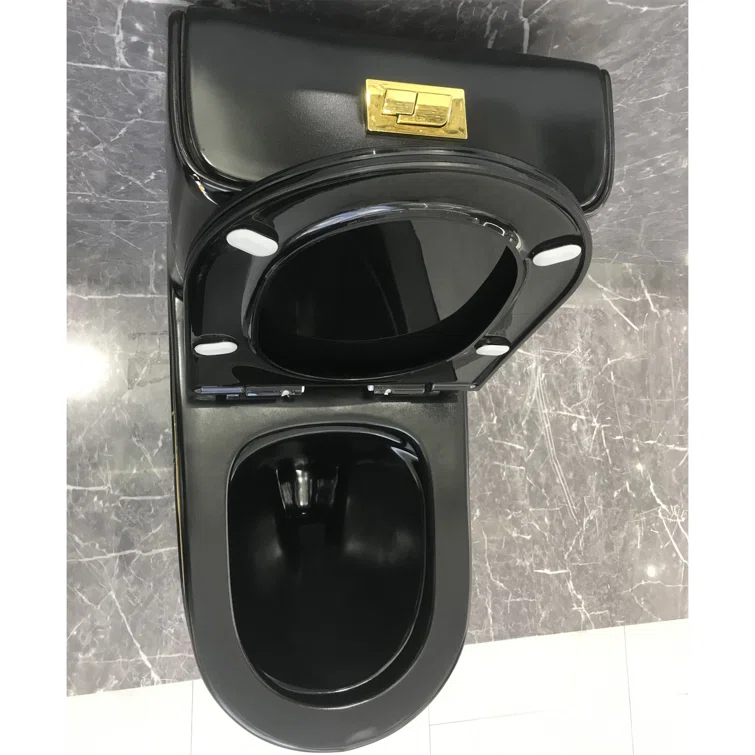 1.85 Gallons Per Minute GPF Elongated Height One-Piece Black Toilet (Seat  Included)
