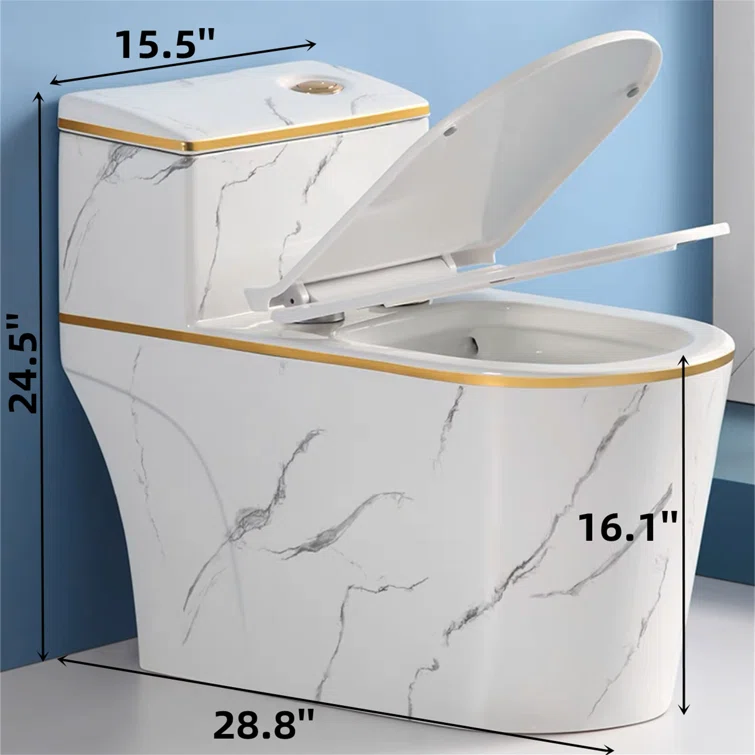 (Dedicated to Carolyn)1.6 Gallons Per Minute GPF Elongated Comfort Height Floor Mounted One-Piece Toilet (Seat Included)