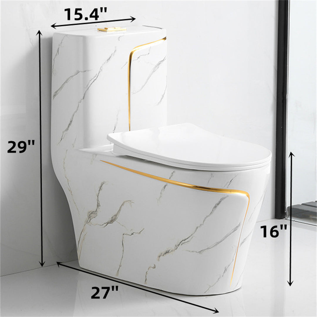 1.6 Gallons Per Minute GPF Elongated Comfort Height Floor Mounted One-Piece Toilet (Seat Included)