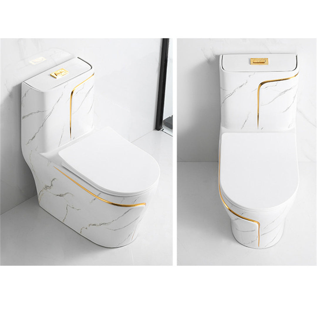 1.6 Gallons Per Minute GPF Elongated Comfort Height Floor Mounted One-Piece Toilet (Seat Included)