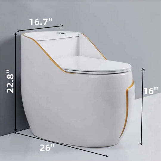 1.45 Gallons Per Minute GPF Elongated Comfort Height Floor Mounted One-Piece Toilet (Seat Included)