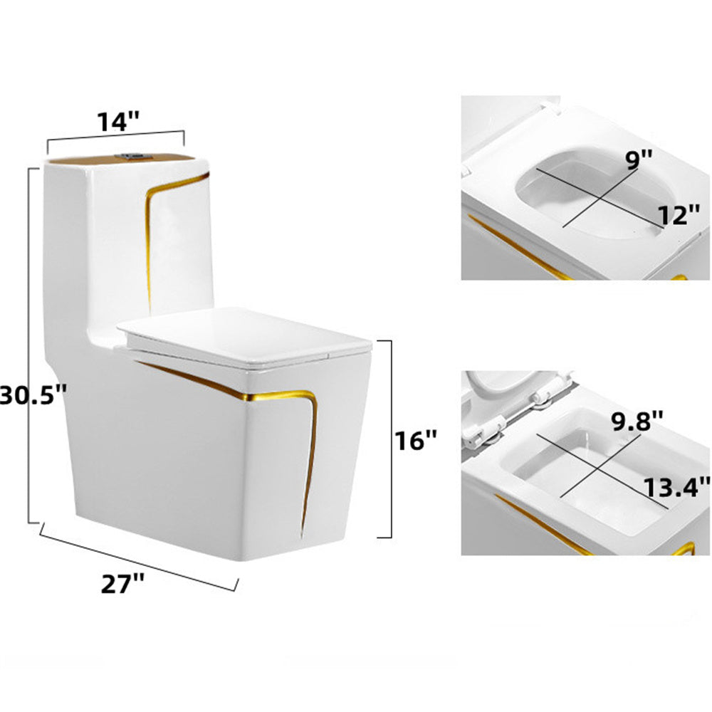 1.98 Gallons Per Minute GPF Elongated Comfort Height Floor Mounted One-Piece Toilet (Seat Included)